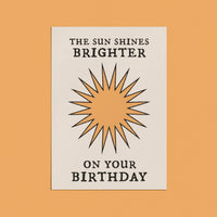 cai & jo - The Sun Shines Brighter On Your Birthday Card: With cello wrap