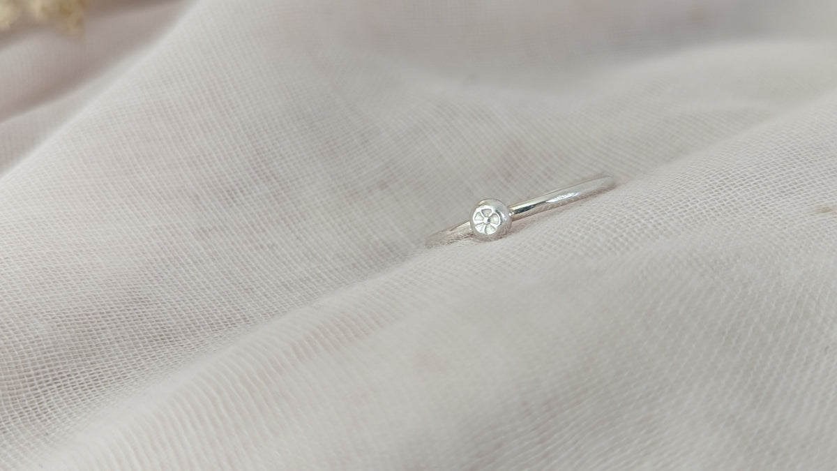 Silver Flower Stacker Ring