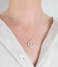 Personalised Silver Birthstone Halo Necklace