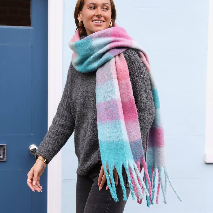 Lisa Angel - Ombre Check Winter Scarf