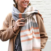 Lisa Angel - Terracotta Stripe Winter Scarf