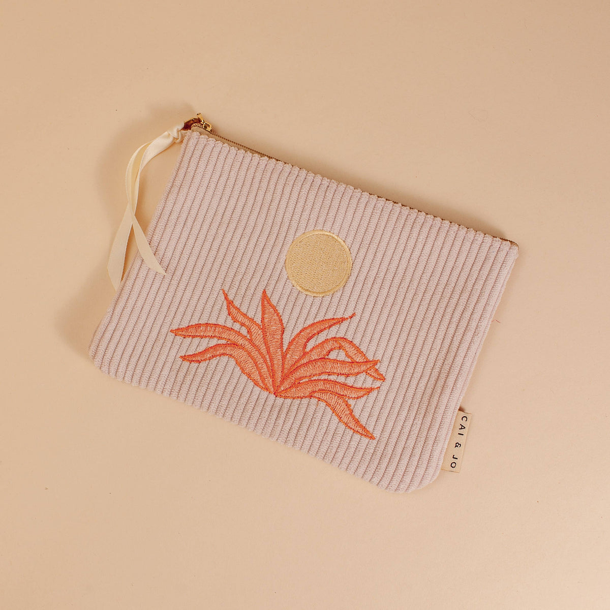 cai & jo - Corduroy Pouch in Pale Pink