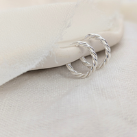 Sterling Silver Twisted Hoop Earrings