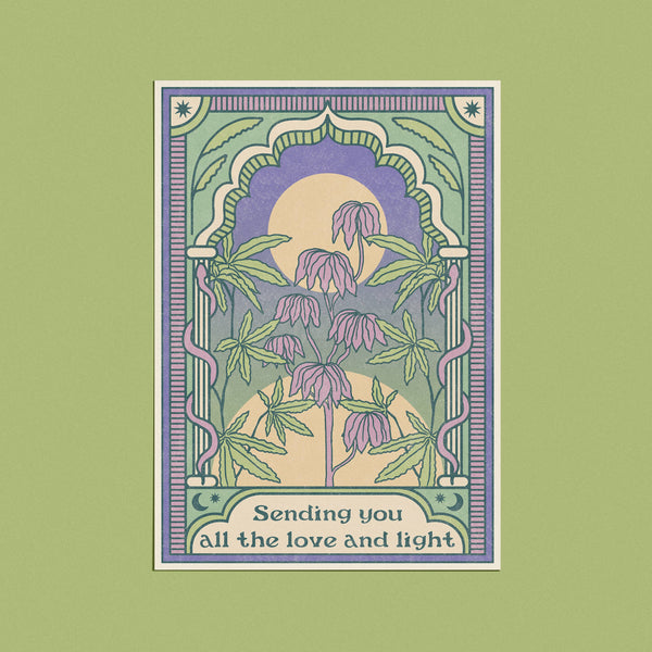 cai & jo - Sending you all the love and light Card: With cello wrap