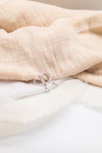 Sterling silver Heart hoops