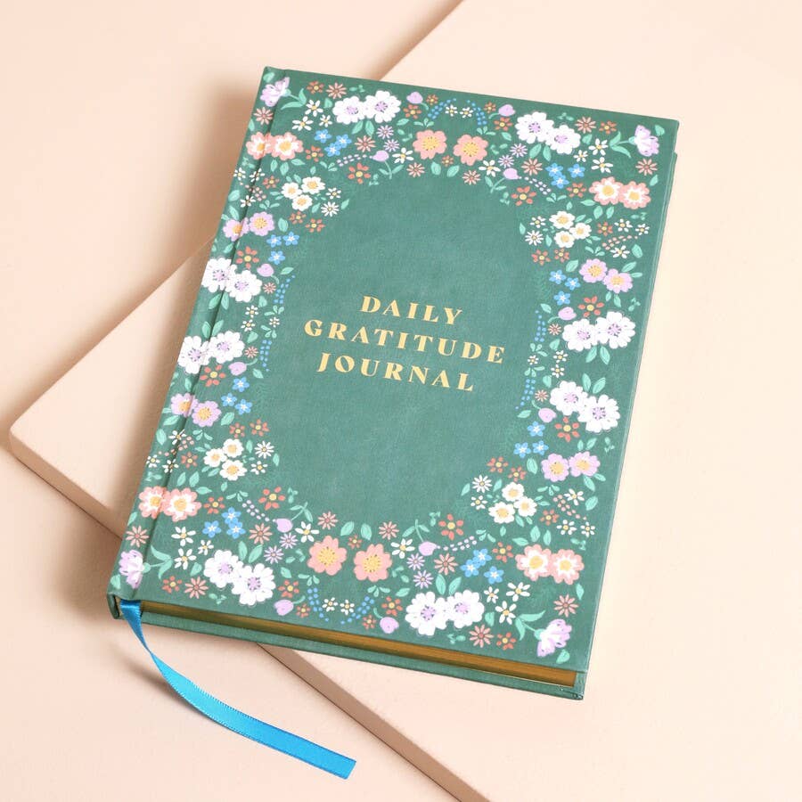 Lisa Angel - Green Floral Daily Gratitude Journal