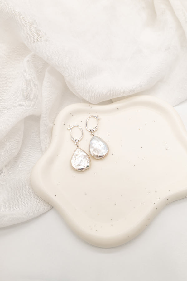 Sterling Silver Baroque Pearl Drop Earrings