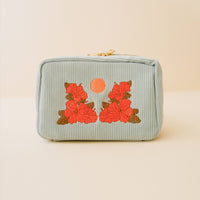 cai & jo - Corduroy Makeup Bag in Sky Blue