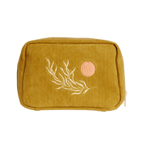cai & jo - Corduroy Makeup Bag in Olive
