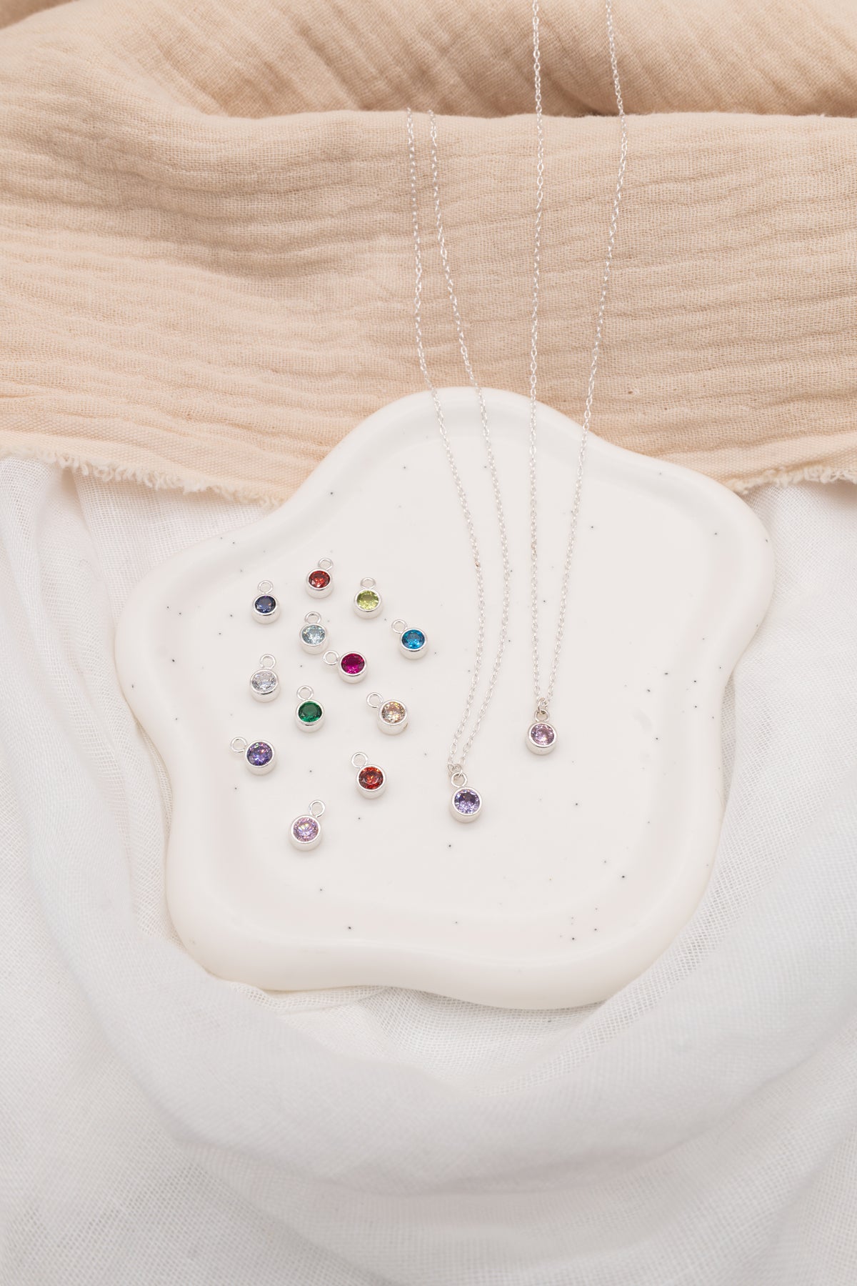 Sterling Silver Birthstone Necklace