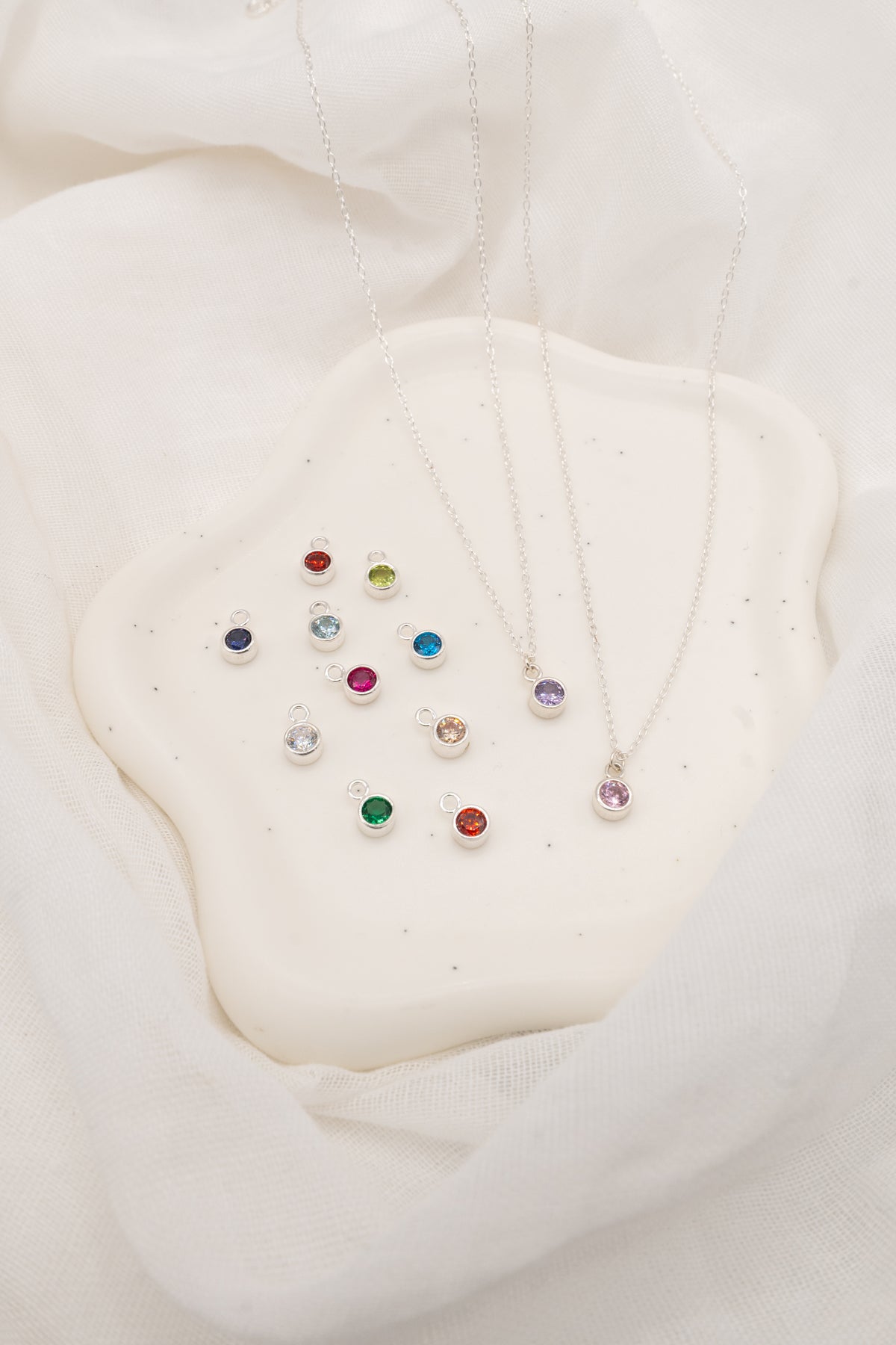 Sterling Silver Birthstone Necklace