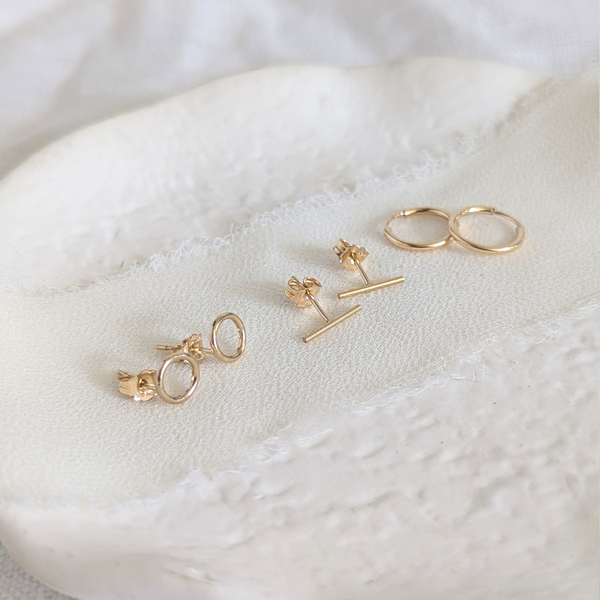 14ct Gold Filled Circle Stud Earrings