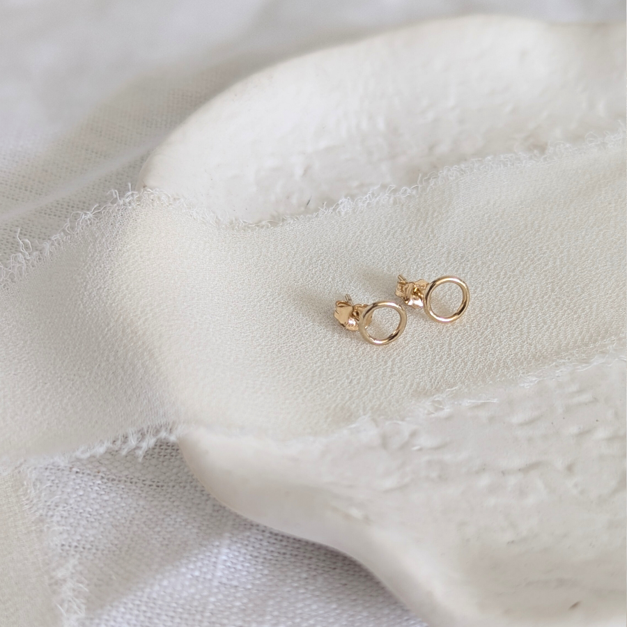 14ct Gold Filled Circle Stud Earrings