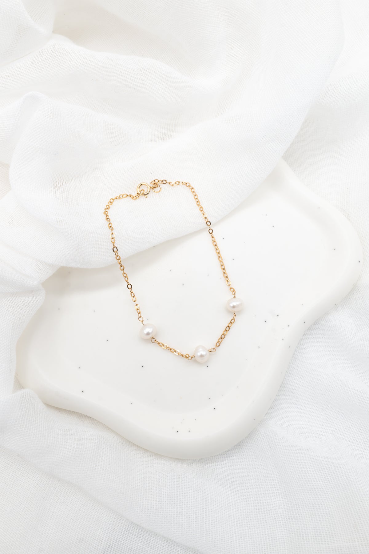 14ct Gold Filled Triple Pearl Bracelet