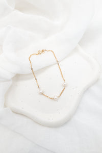 14ct Gold Filled Triple Pearl Bracelet