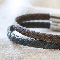 Lisa Angel - Antiqued Woven Leather Bracelet - Brown S/M
