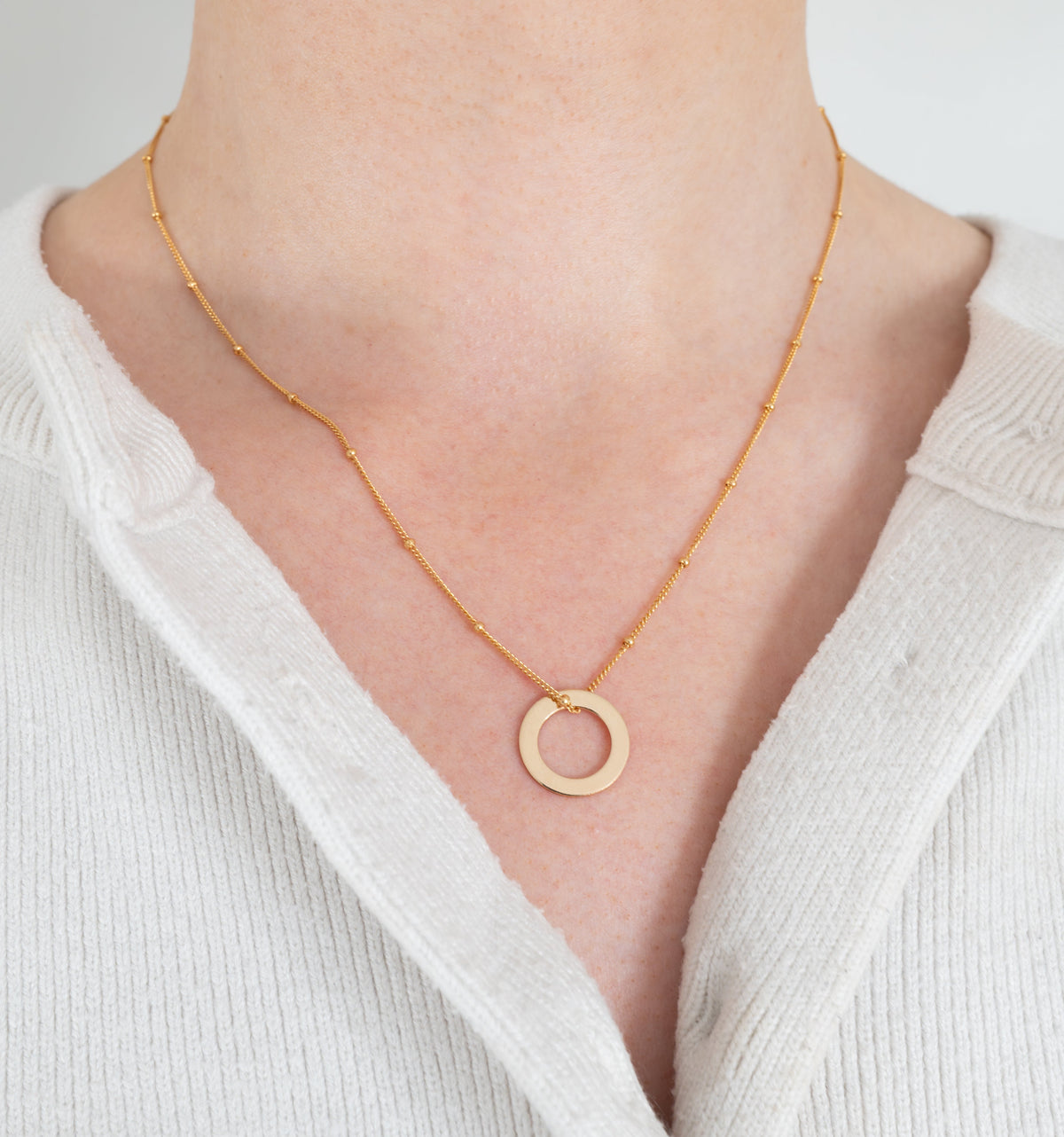 14ct Gold filled satellite halo necklace