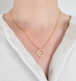 14ct Gold filled satellite halo necklace