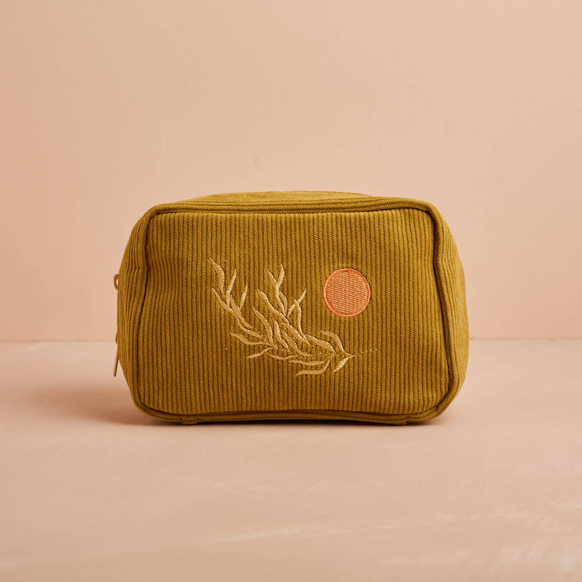 cai & jo - Corduroy Makeup Bag in Olive