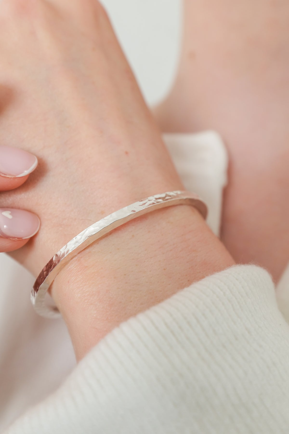 Hammered Luxe Cuff Bracelet with gemstone