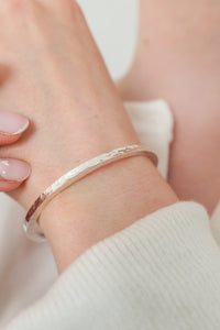 Hammered Luxe Cuff Bracelet with gemstone