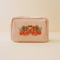cai & jo - Corduroy Makeup Bag in White Sand
