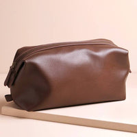 Lisa Angel - Brown Vegan Leather Washbag