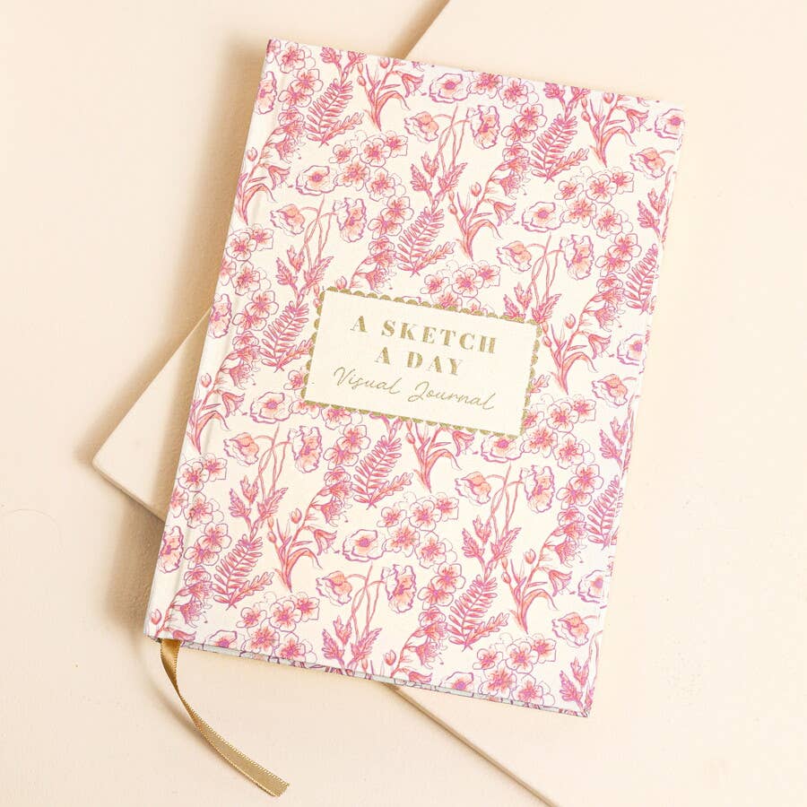 Lisa Angel - Pink Wildflower Print Sketch A Day Visual Journal