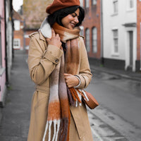 Lisa Angel - Brown Check Winter Scarf