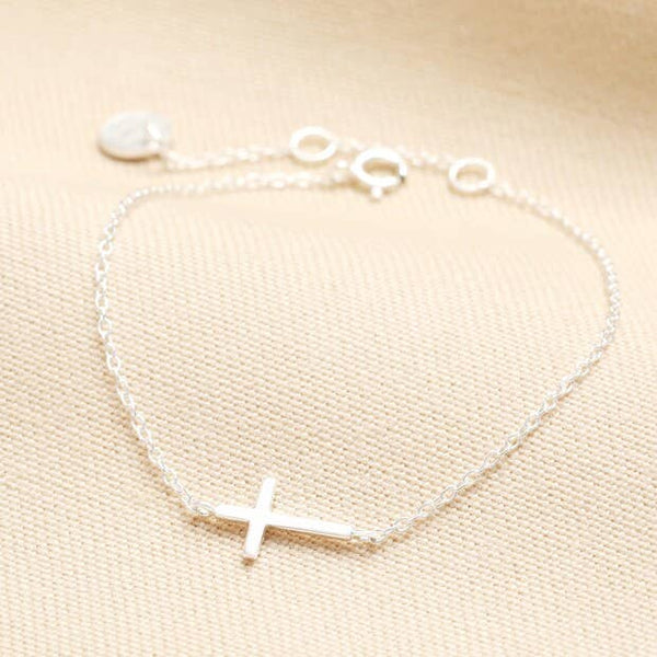 Sterling Silver Cross Charm Bracelet