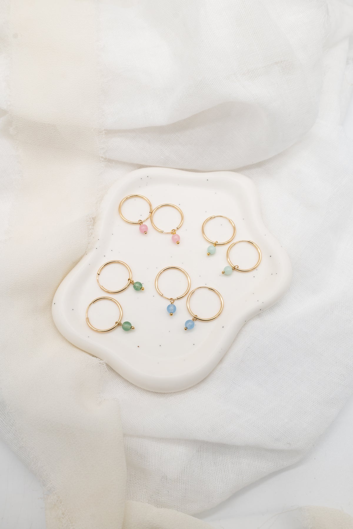 14ct Gold Filled Jade Hoops