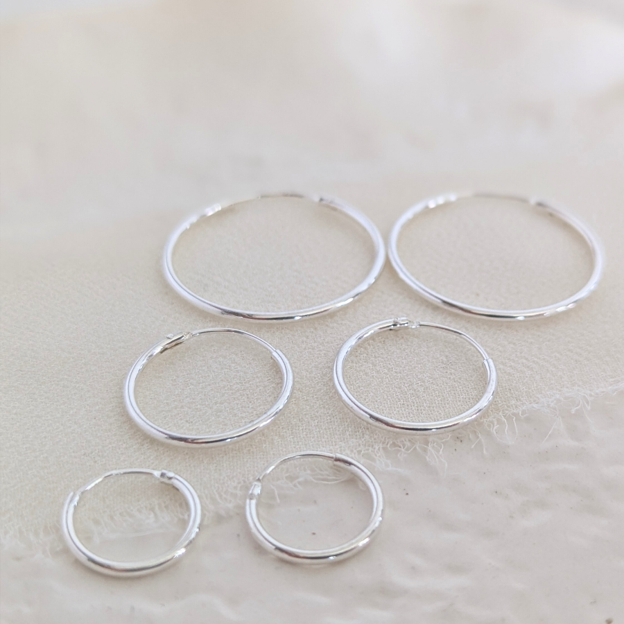 Sterling Silver Endless Hoop Earrings