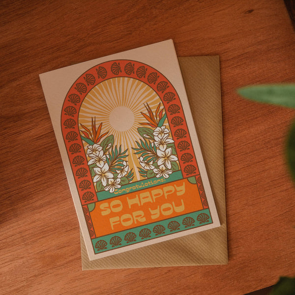 cai & jo - So Happy for You card: With cello wrap