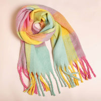 Lisa Angel - Pastel Check Winter Scarf
