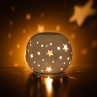Something Different Wholesale - White Iridescent Star Oil Burner and Wax Warmer