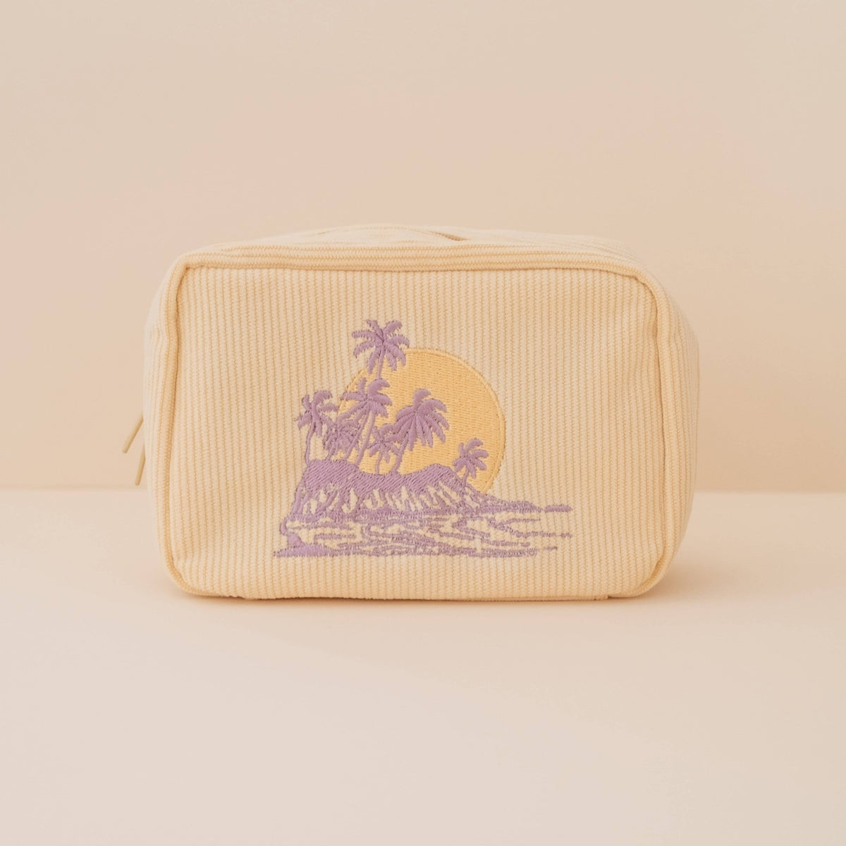 cai & jo - Corduroy Makeup Bag in Butter Yellow