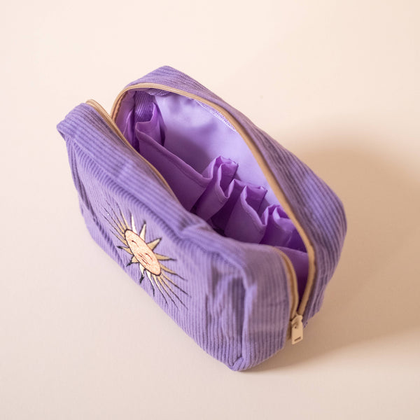 cai & jo - Corduroy Makeup Bag in Lavender