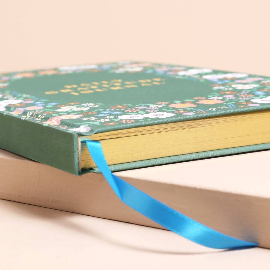 Lisa Angel - Green Floral Daily Gratitude Journal