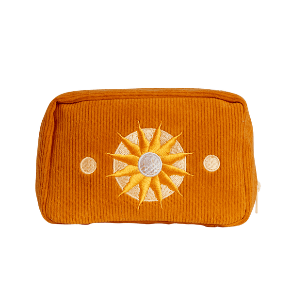 cai & jo - Corduroy Makeup Bag in Burnt Orange