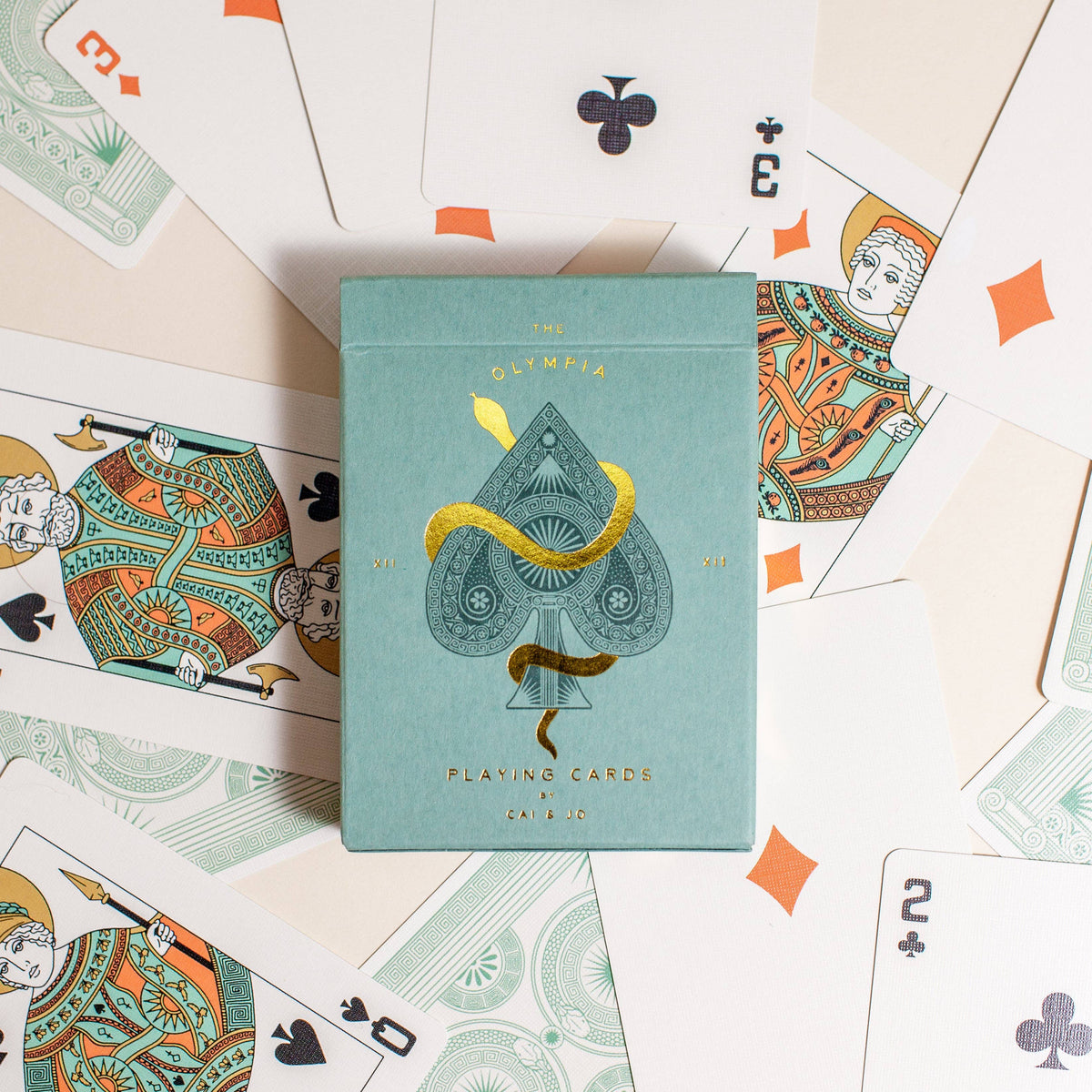 cai & jo - The Olympia Playing Cards in Sage Green