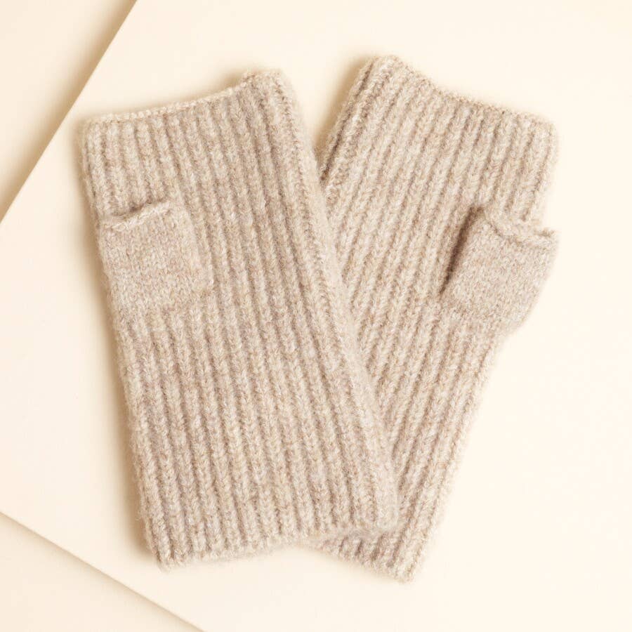 Lisa Angel - Mocha Knitted Hand Warmers