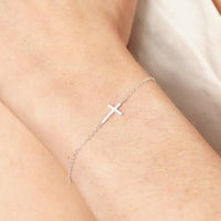 Sterling Silver Cross Charm Bracelet