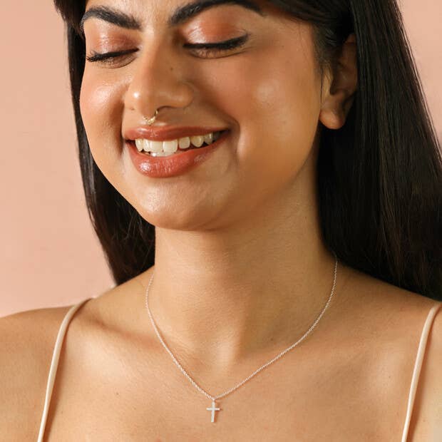 Sterling Silver Small Cross Pendant Necklace