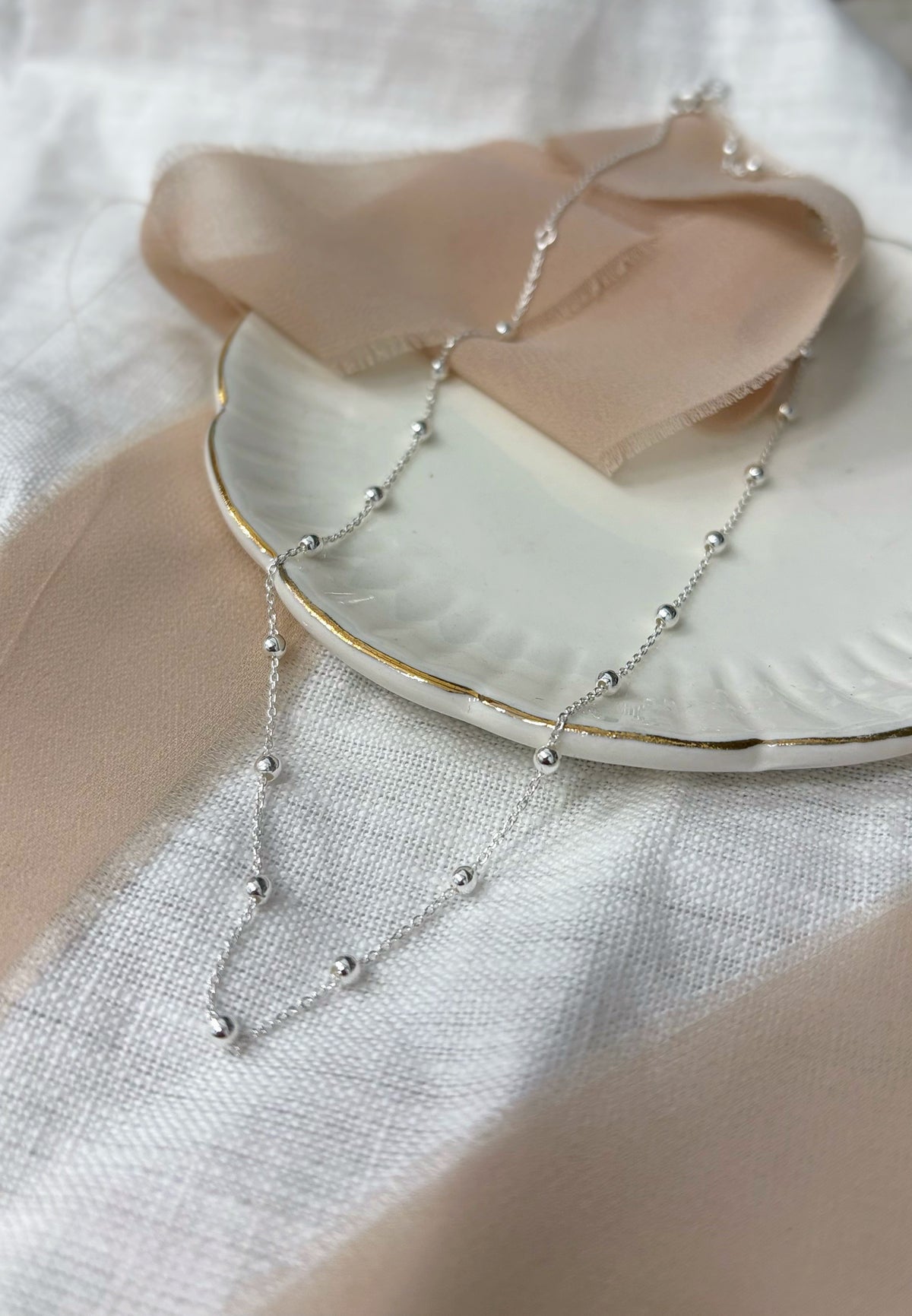 Sterling Silver Satellite Stacking Necklace