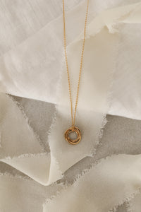 9ct Gold Interlocking Rings Necklace