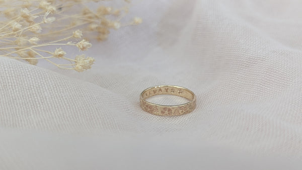 9ct Gold Personalised Botanical Ring