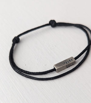 Personalised Square Silver Cord Bracelet