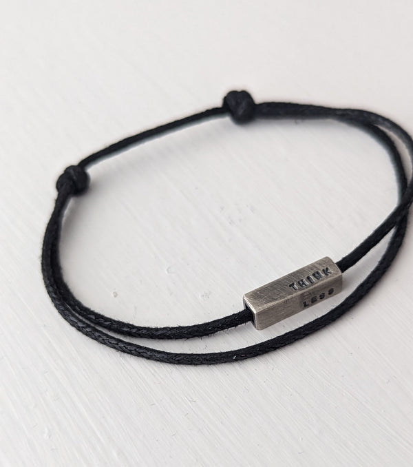Personalised Square Silver Cord Bracelet