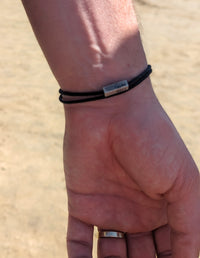 Personalised Square Silver Cord Bracelet