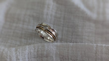 Load image into Gallery viewer, Personalised Solid Silver And Gold birthstone Spinner Ring